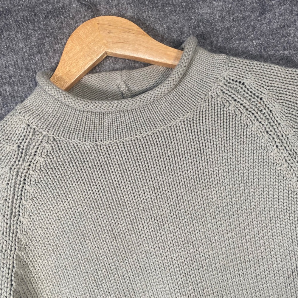J.Crew Roll Neck Oarsman Sweater Mens Large Sage Green Cotton Vintage 90s
